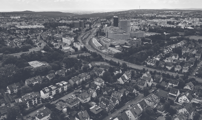 Drohnenaufnahme meines Wohnorts mit Blick nach Nord-Ost in Richtung Stuttgart.
